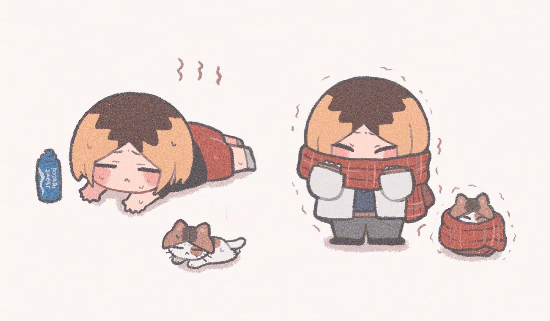 #排球少年# 猫系少年研磨，含喵量好高好可爱[哇]x：rii_A_#二次元新鲜事