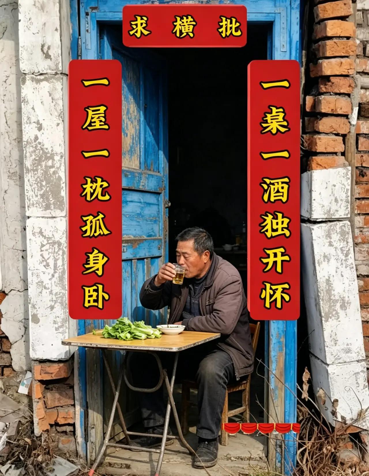 广东一位大叔好吃懒做，家独四壁，家门口挂出一副对联，横批空缺了688天，至今无人