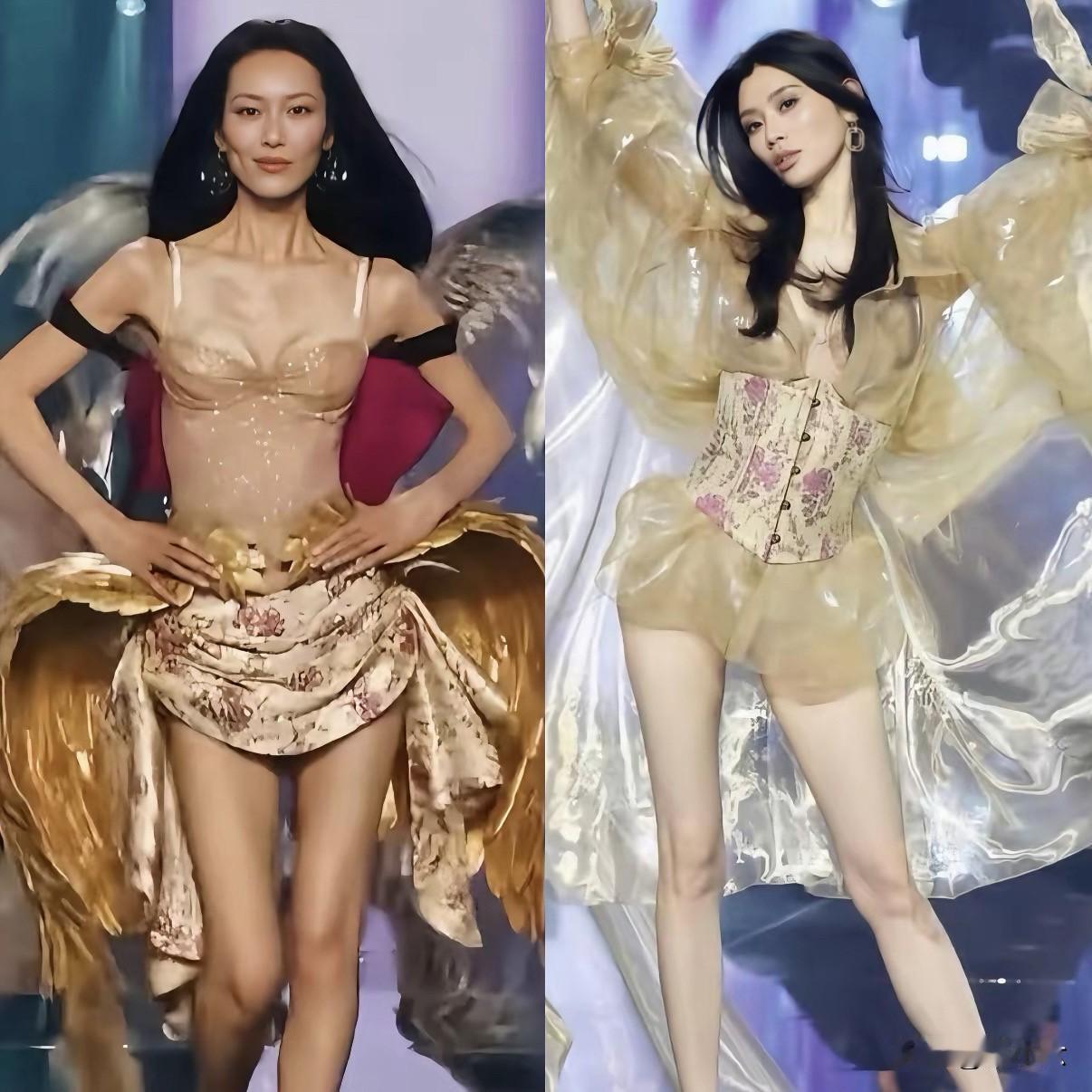 昨天维密一播，我手机都刷麻了。
刘雯第10次上维密，牛是真的牛，但镜头怼近一看，