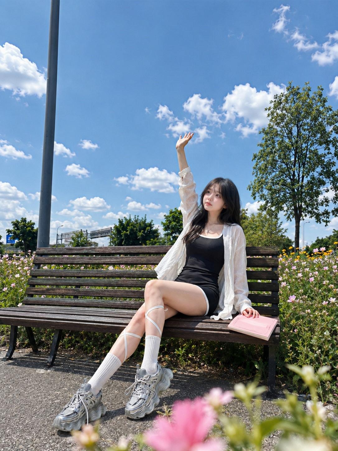 | 辣妹就要穿的帅的老爹鞋|||夏天就爱泡在开满花的公园里吹风～
舒服又出片的穿