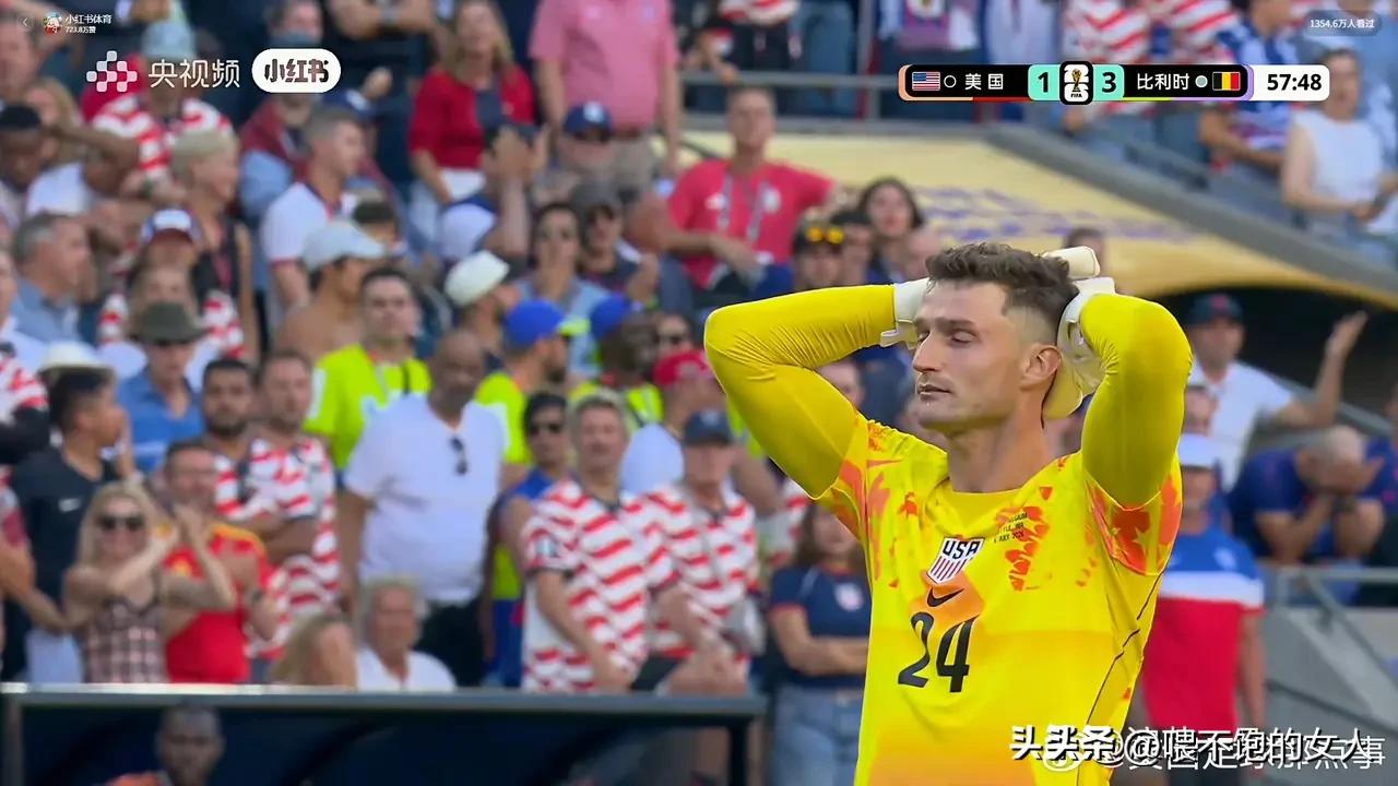 1:4，美国队以一场惨败，止步八强。
可以说比利时队啊，一点面子也不给美国，人家