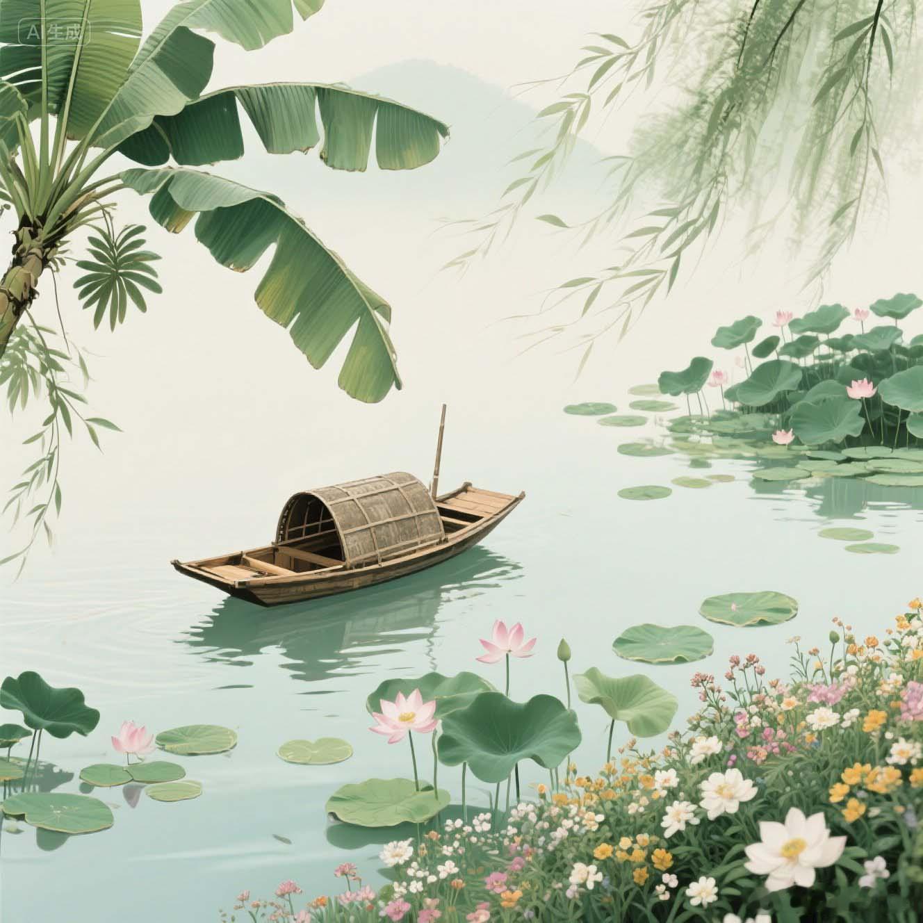 西江月【宋代】向子諲（yīn）风响蕉林似雨，烛生粉艳如花。客星乘兴泛仙槎（chá