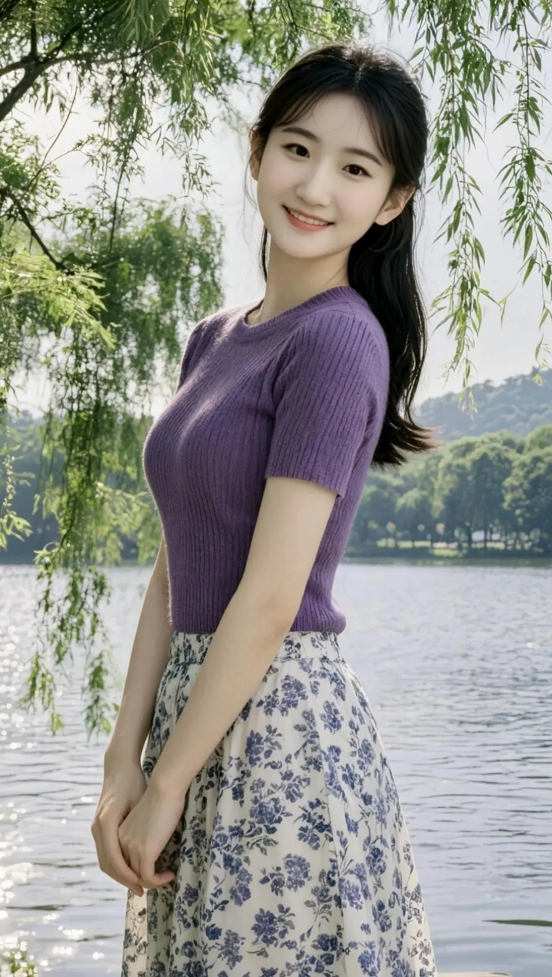 AI湖畔清新照 随变ai随便玩