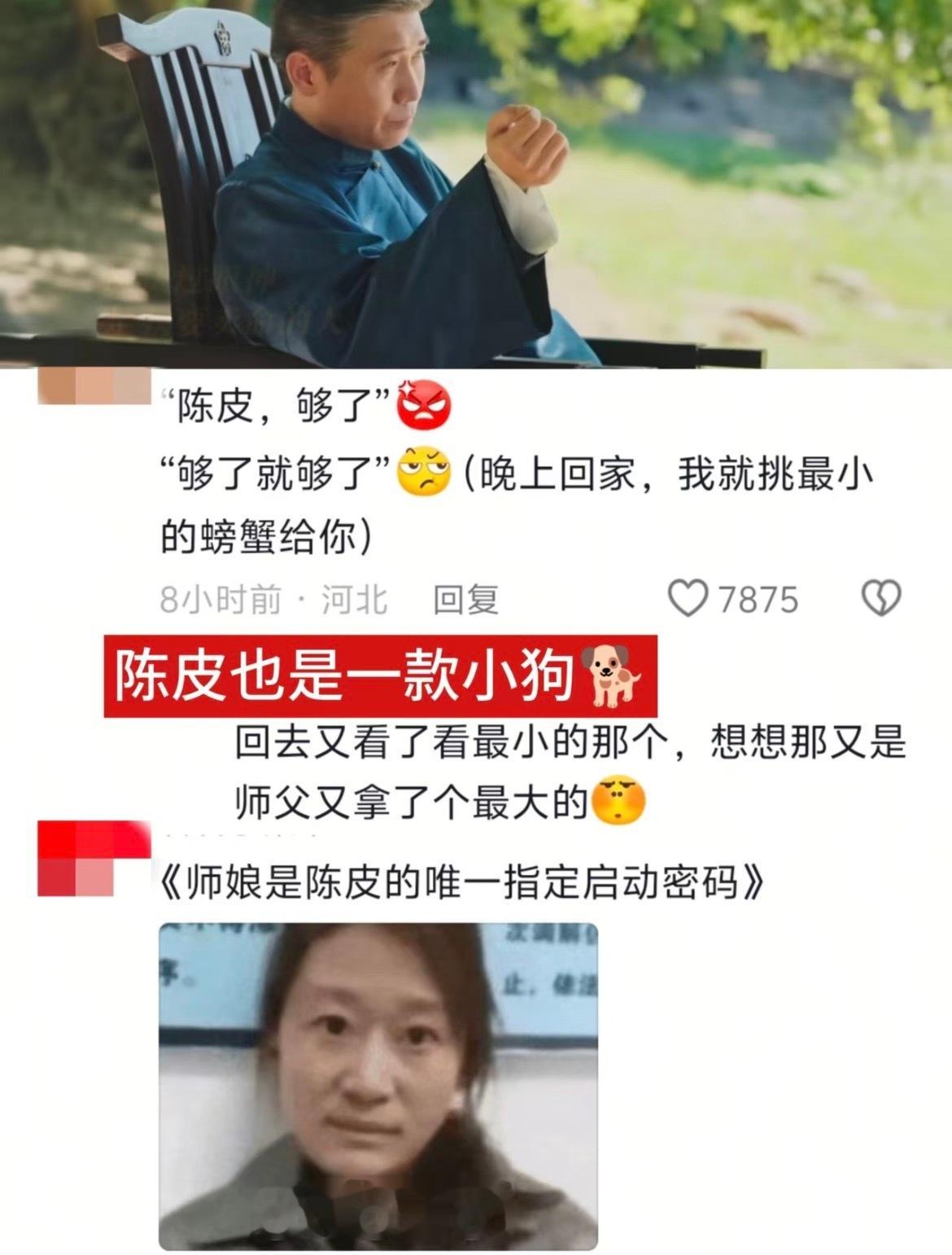 华妃成型的男胎在九门找到了一天天的欢乐，都是《九门》的观众给的 陈皮简直是现实版