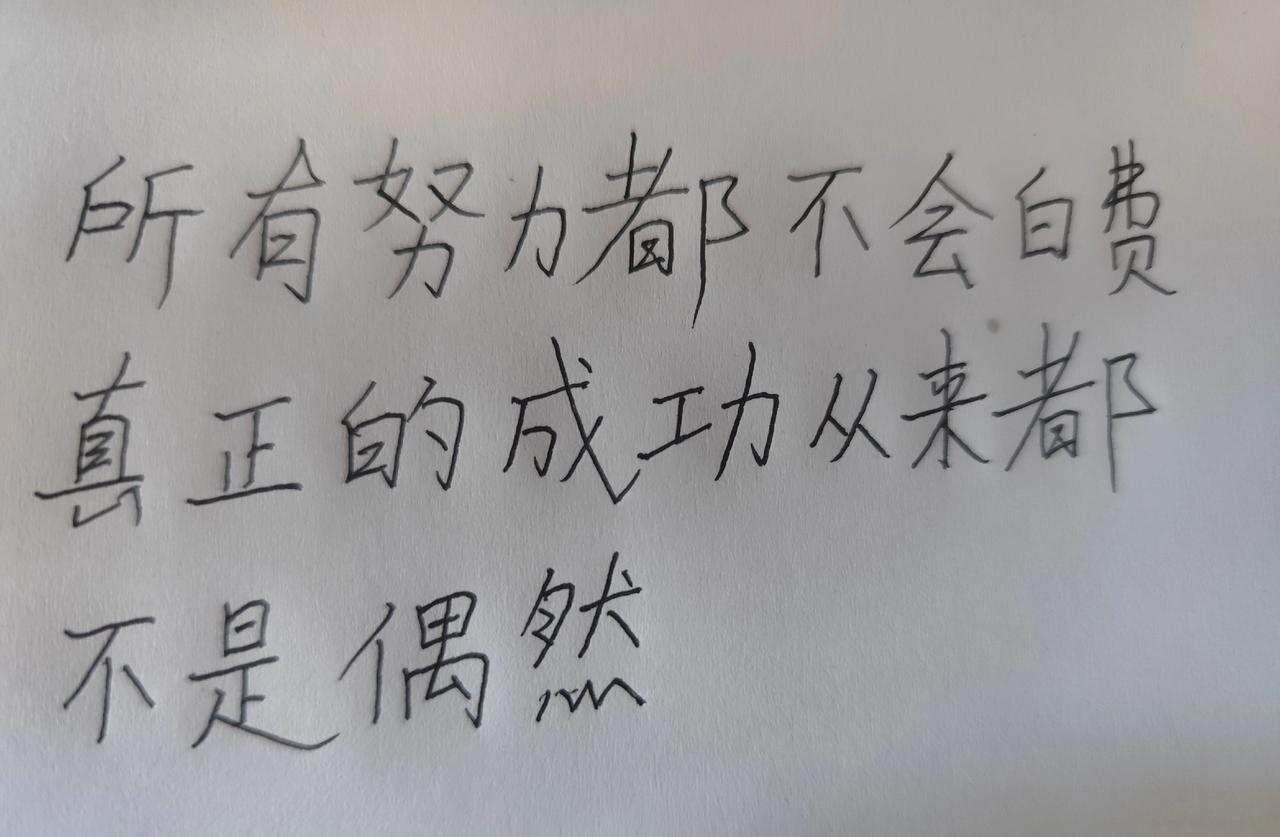所有努力都不会白费手写文字