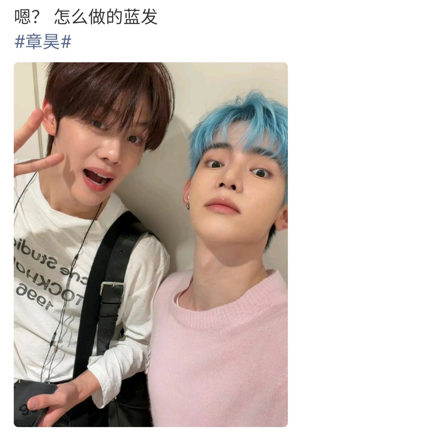 韩振前脚刚染了蓝发章昊后脚就给自己P了个蓝头发 两人这是偷偷藏不住了吧？ 