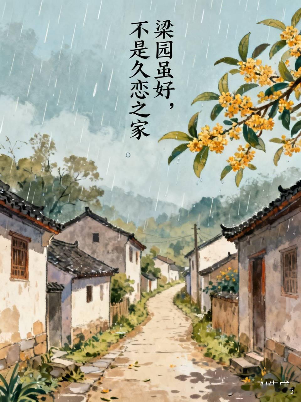 梁园虽好 ，不是久恋之家。

一夜的霏霏细雨，把山庄剩余的川渝避暑客，又撵跑了许