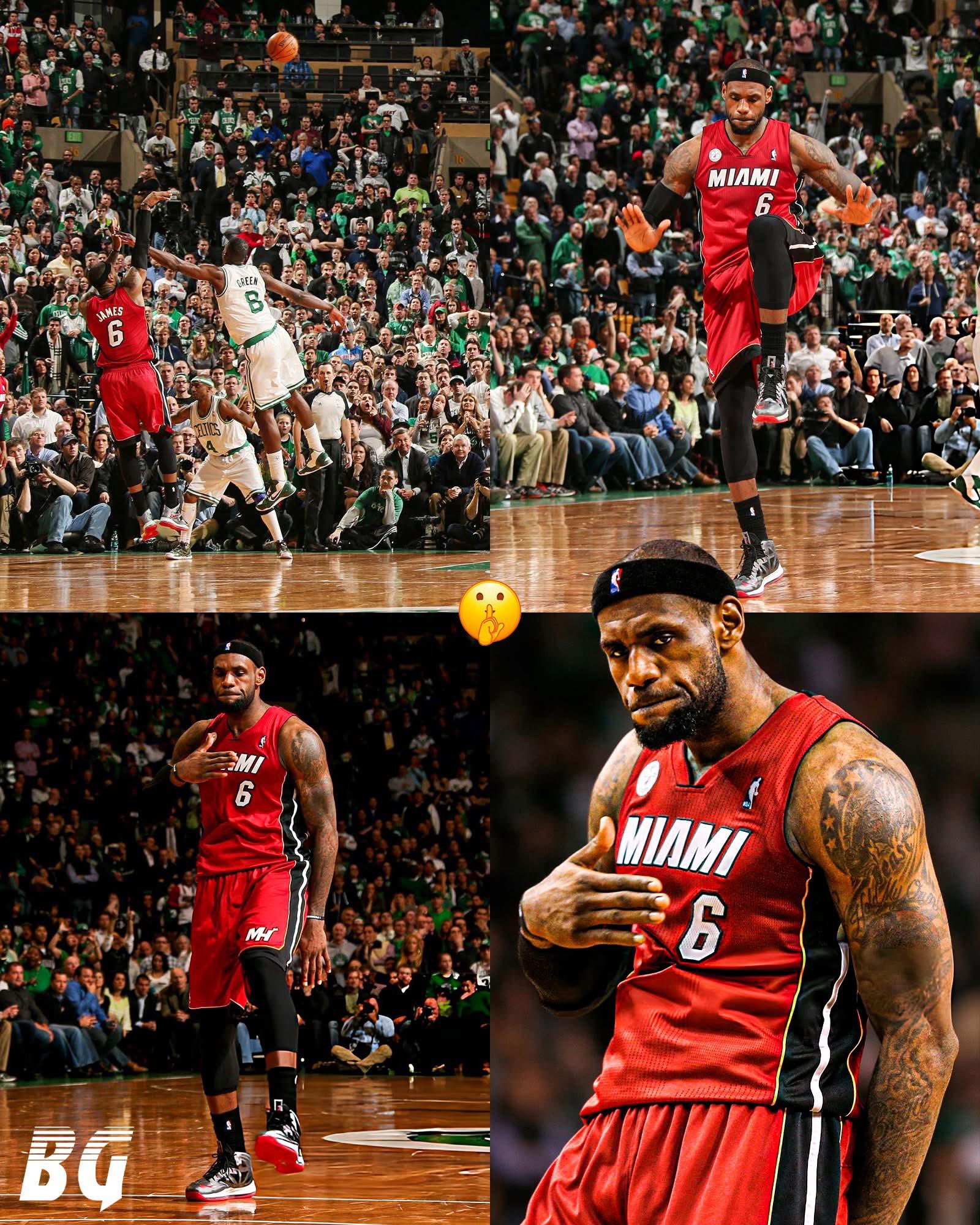 13年前的今天，詹姆斯在对阵凯尔特人的比赛中砍下37分12助，在比赛最后11.4