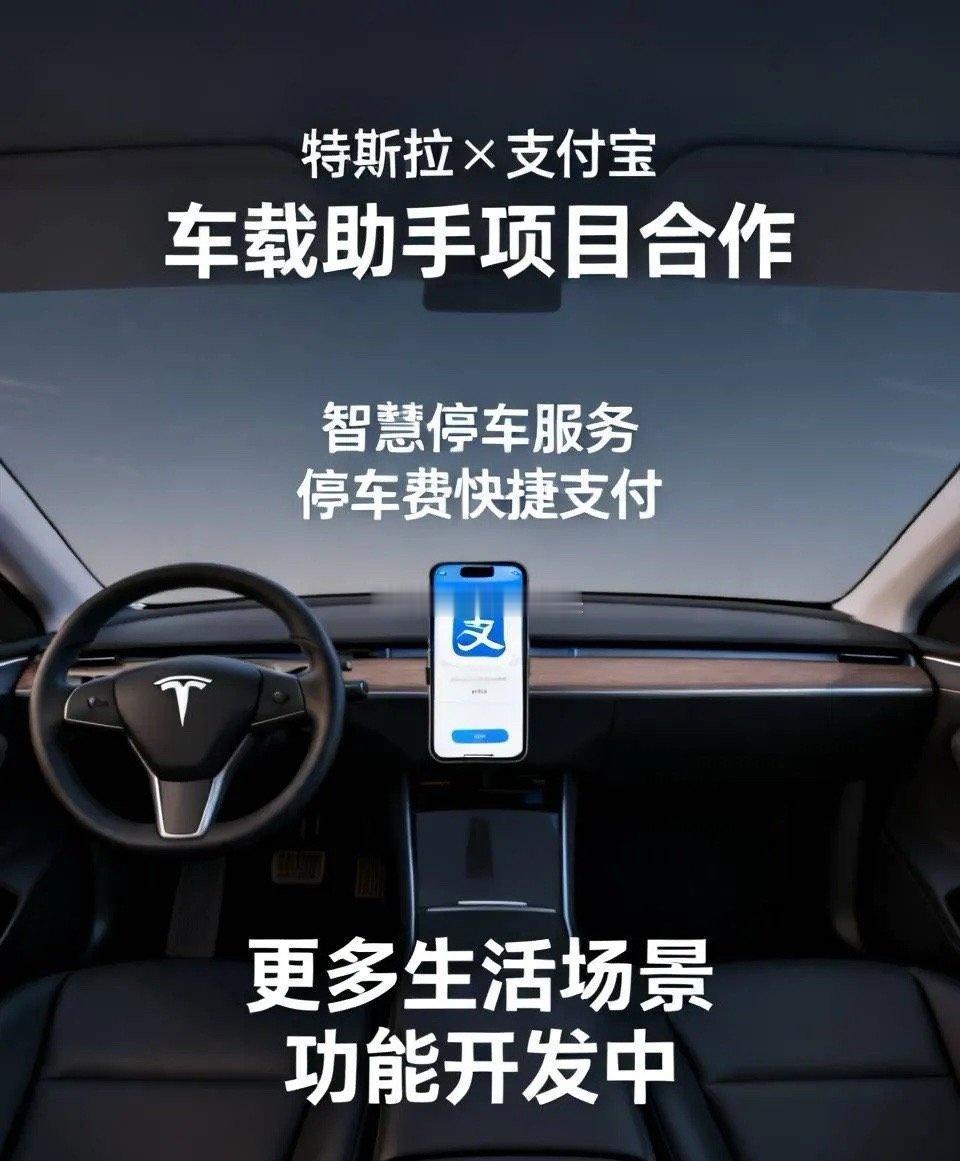 10月20日，特斯拉与支付宝正式签署车载助手项目合作协议。据悉，特斯拉中国车机系