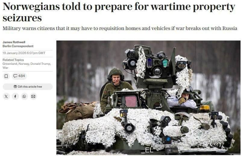 挪威已开始向该国公民发出数千份官方通知，敦促他们做好一旦与俄罗斯开战就立刻被政府