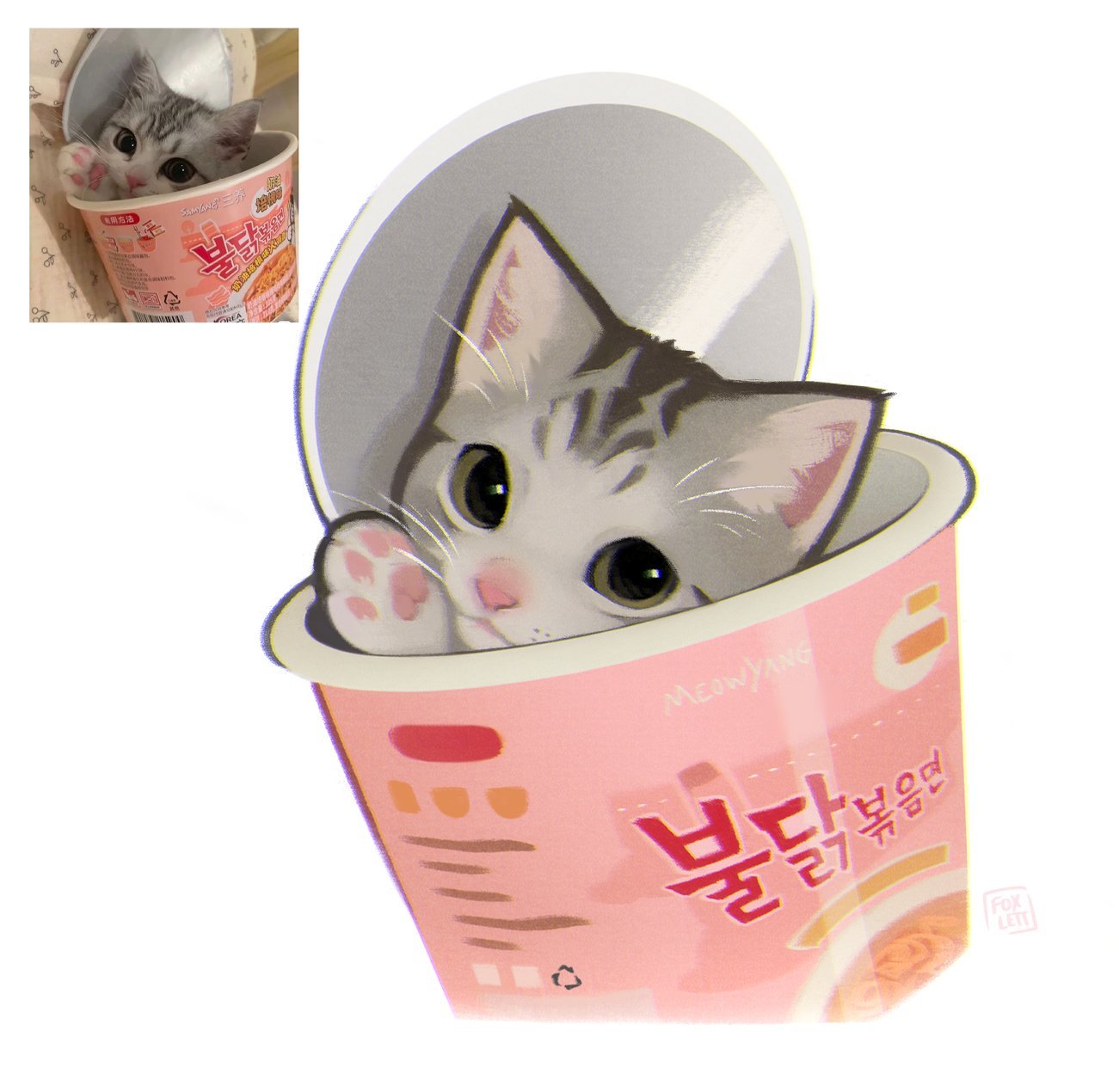 一组软萌治愈系萌物系列。画师：f0xlett 