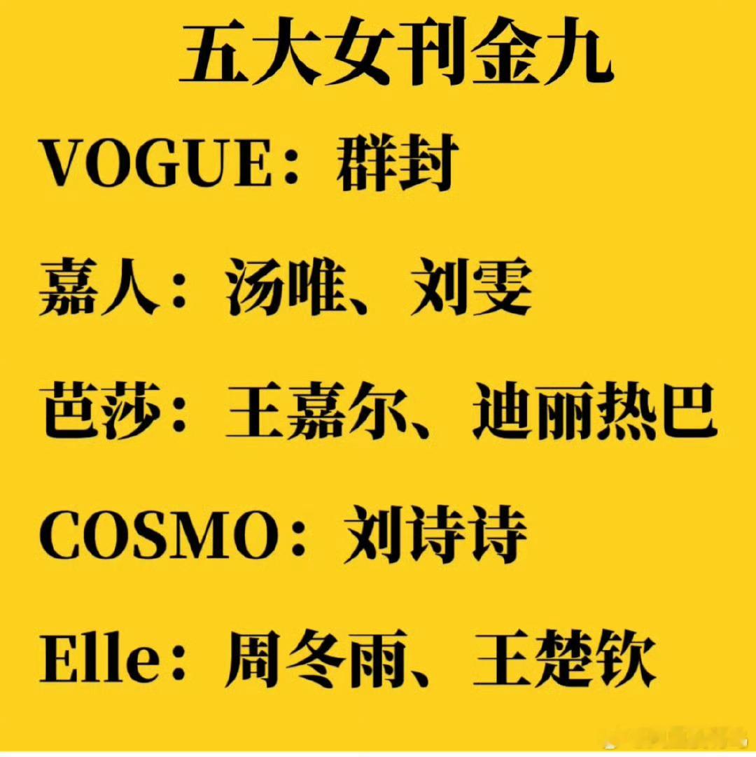 感觉金九我会买好几本杂志 ​​​