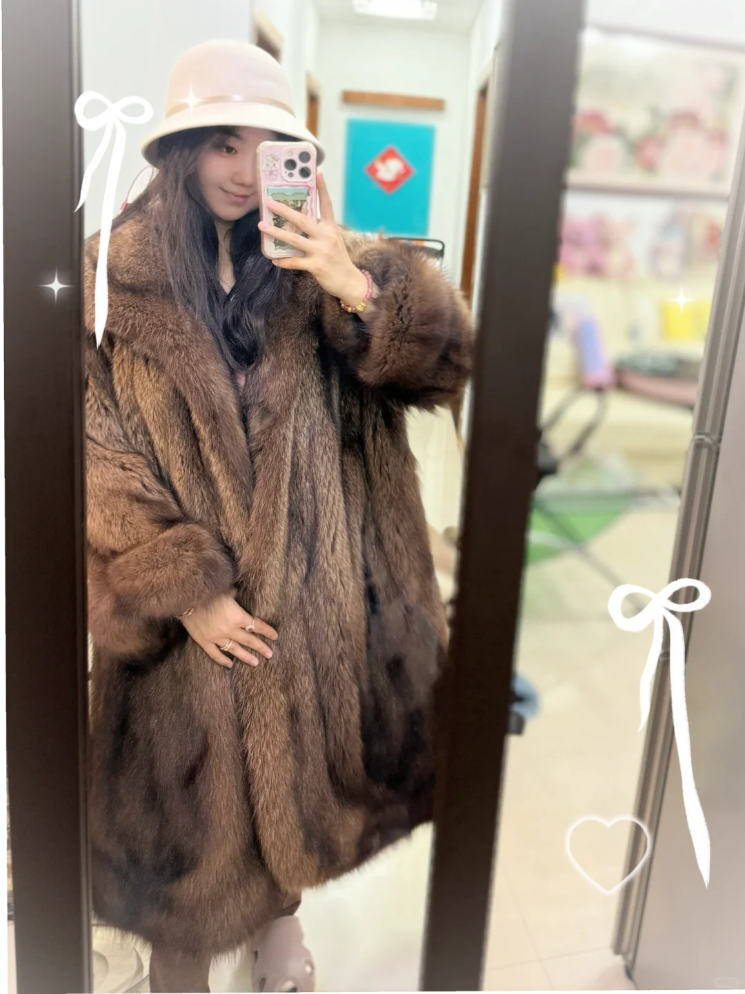 🍪可可曲奇——4米雕花爆绒巨摆挽袖渔貂