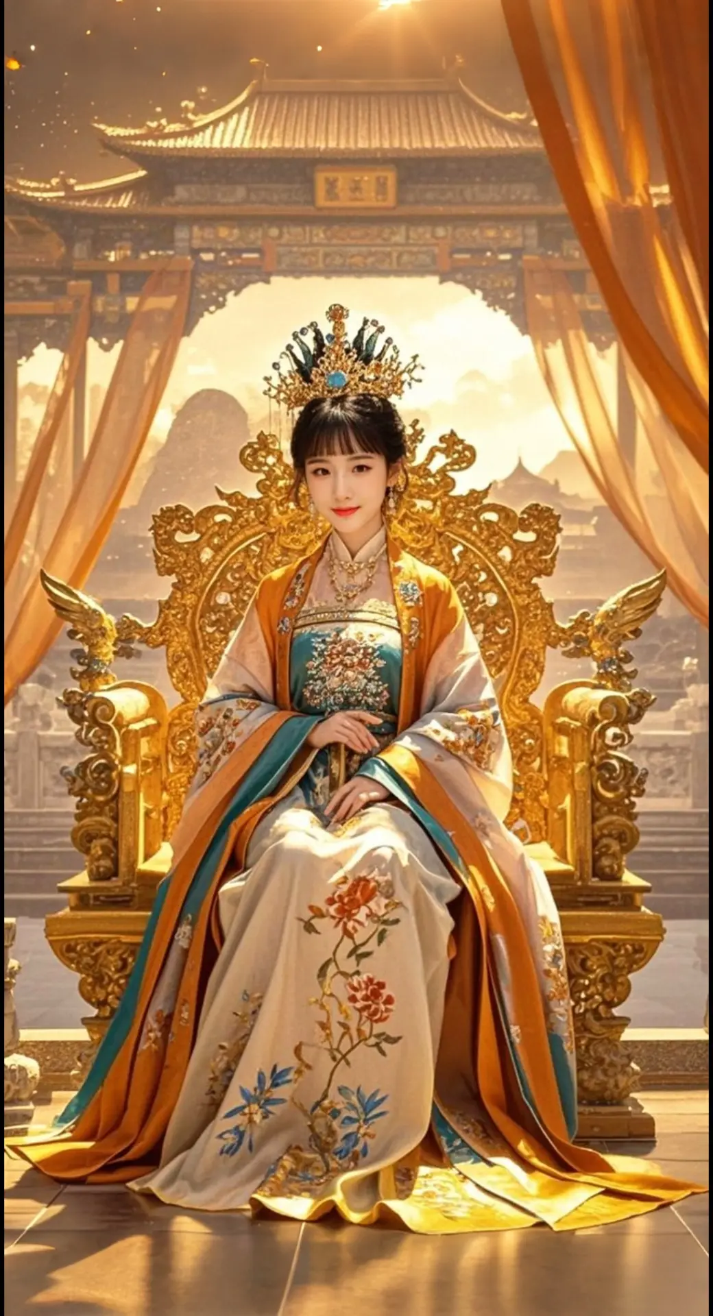 AI扩图 AI金龙帝王像