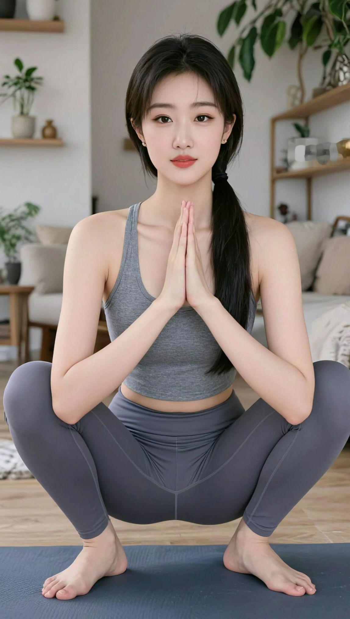 AI瑜伽低饱和写真 抖音ai创作