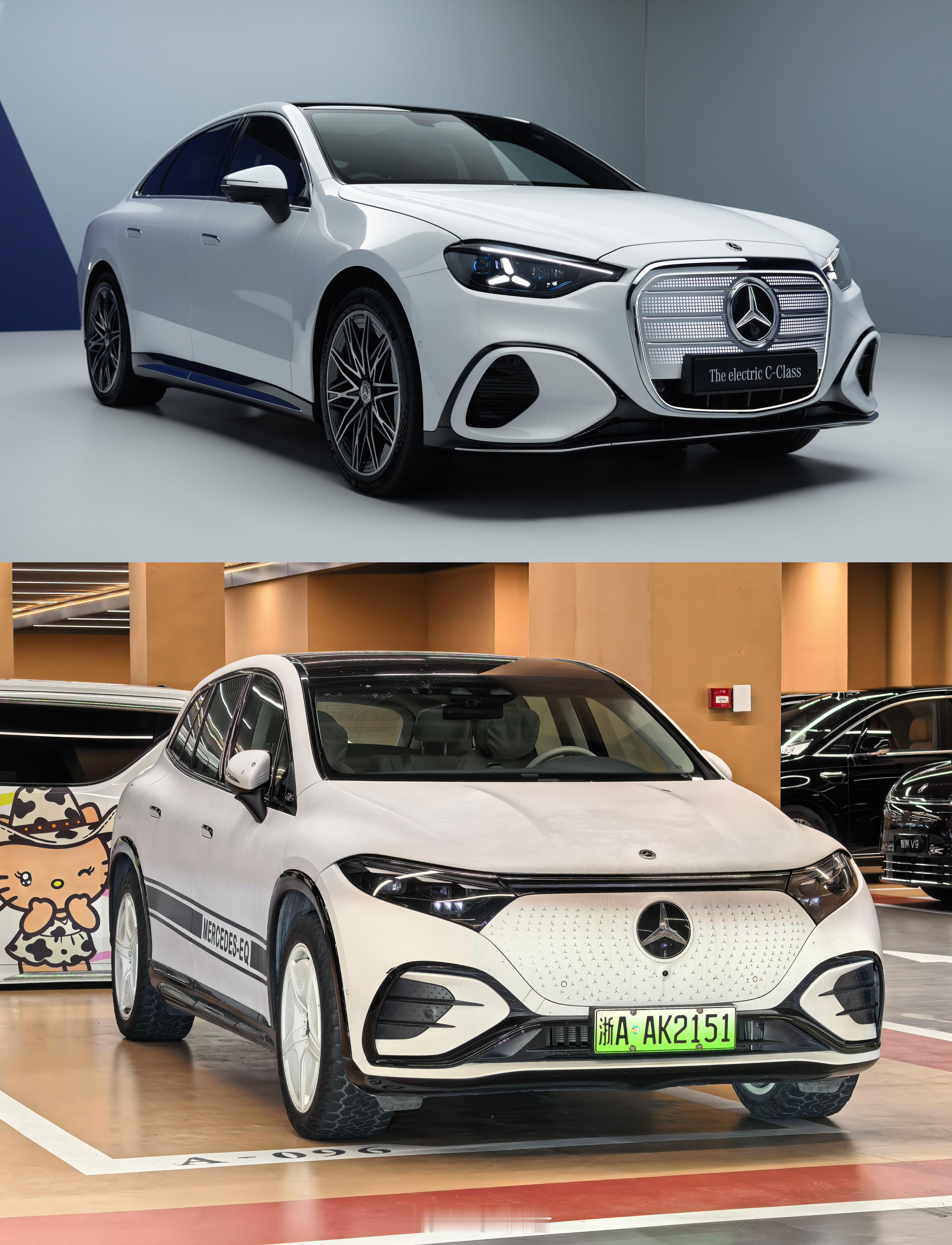 我就说全新纯电动的奔驰c级 有点似曾相识的感觉，直到刚酒店地库看到了的EQS S