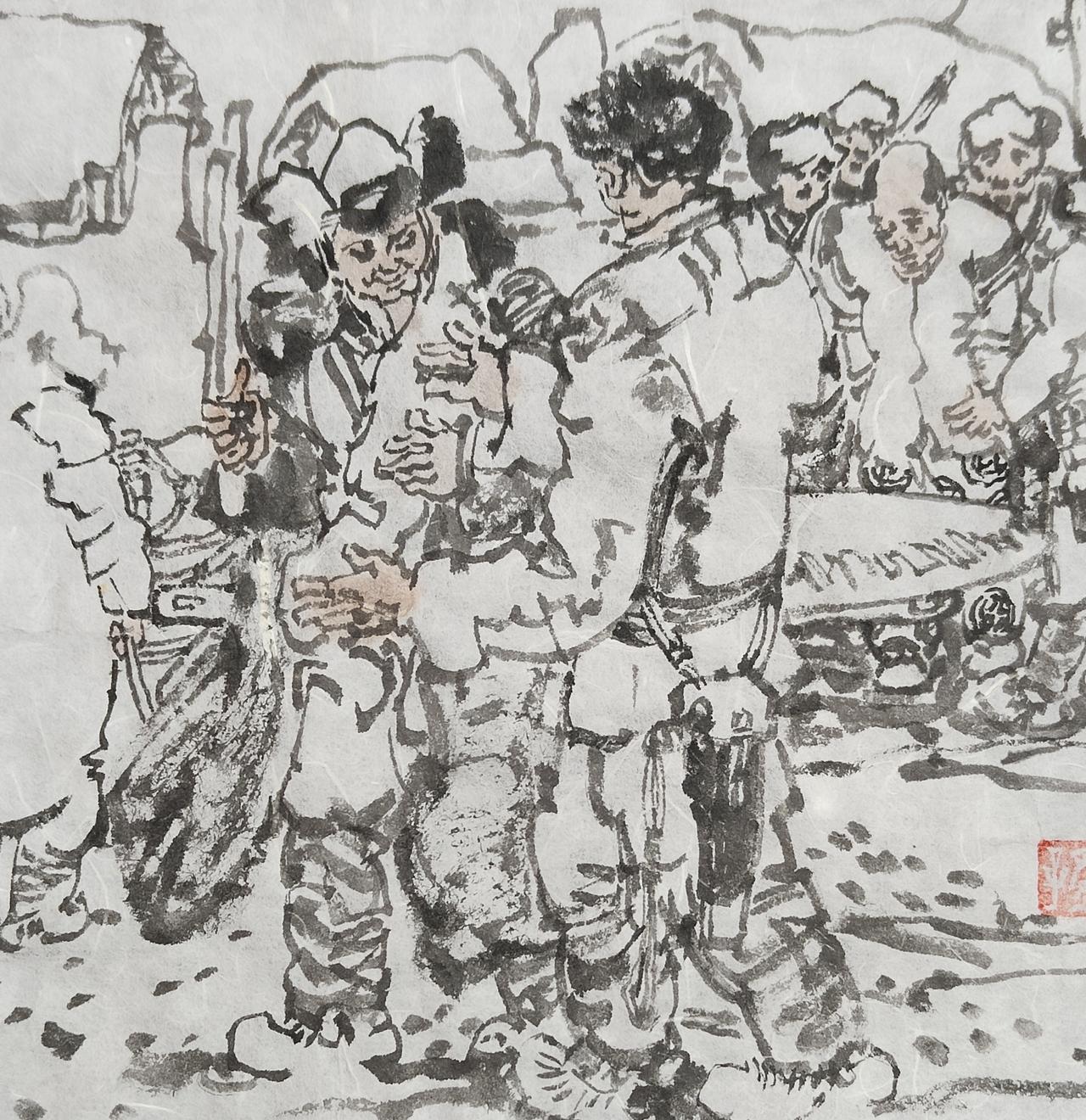 1/4平尺碗版连环画《暴风骤雨》之二十三