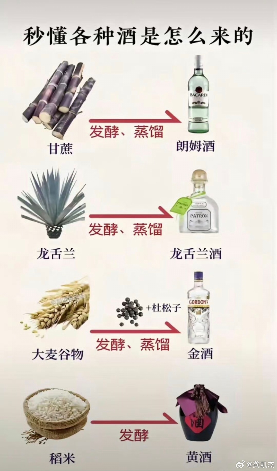 各种名酒也都是食物转化过来的，涨知识了。 ​​​