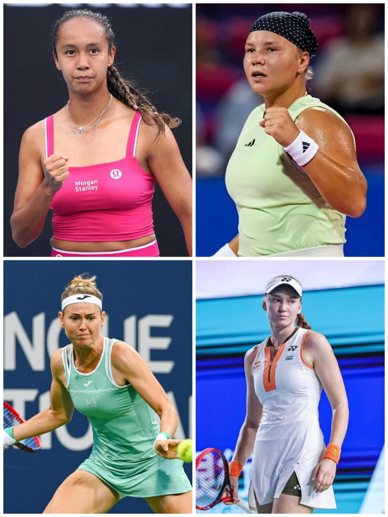 WTA500宁波战女单四强全部产生，上半区冰美人莱巴金娜对阵施耐德，下半区费尔南
