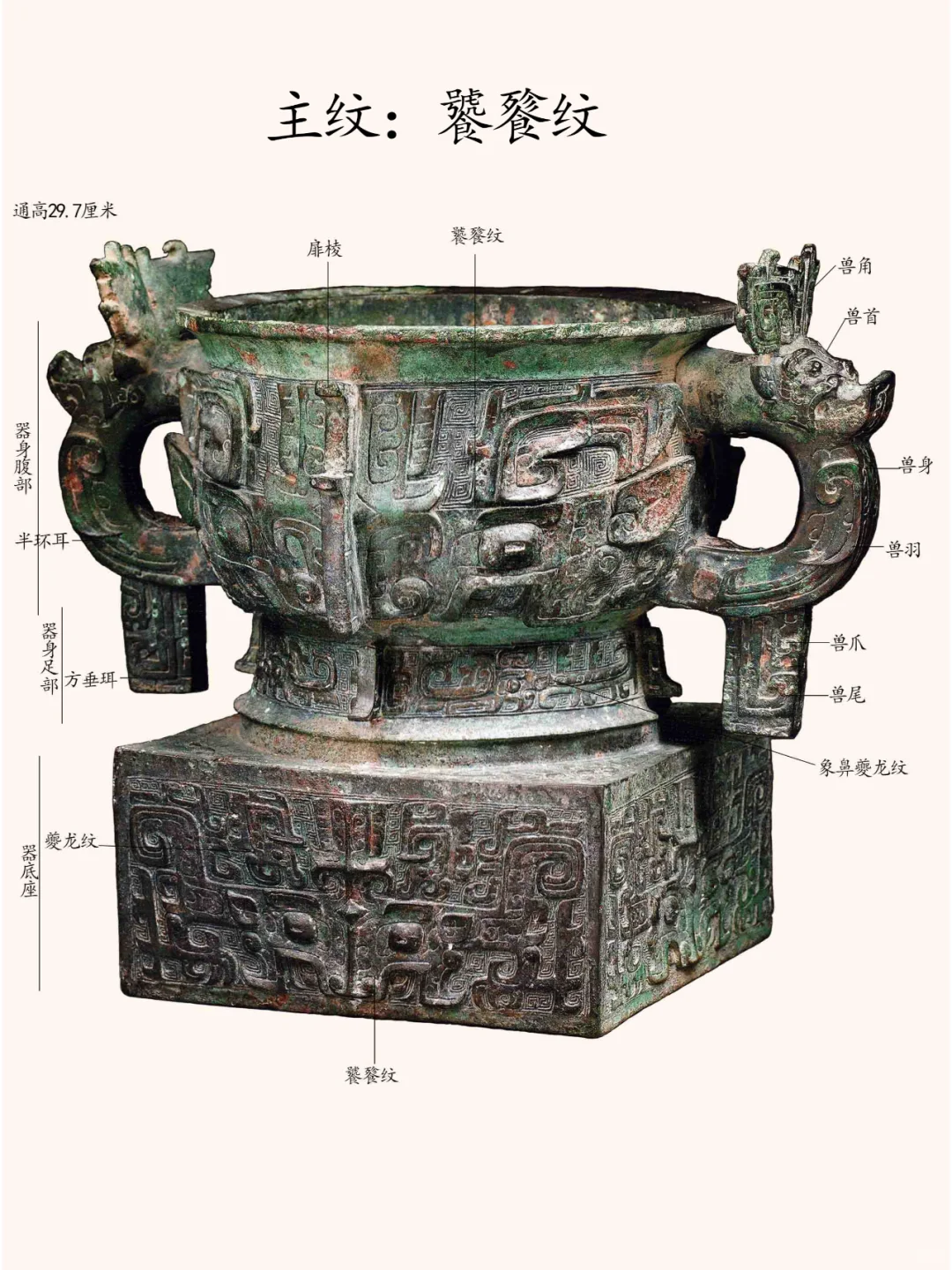 宝鸡青铜器博物院精品赏析：饕餮纹方座簋