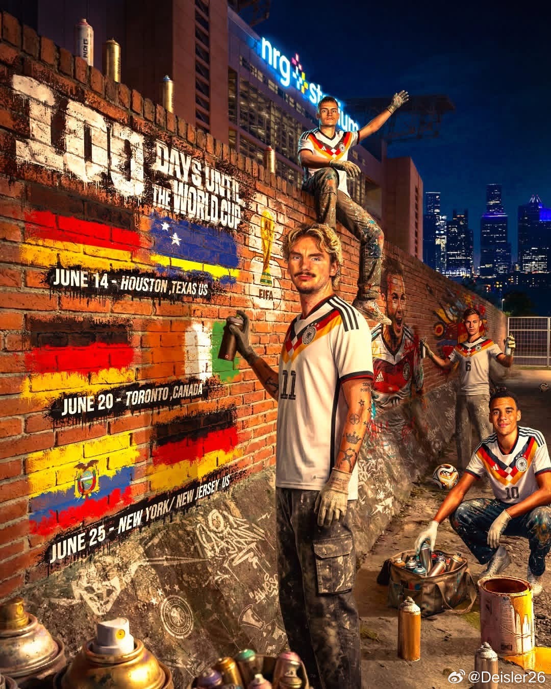 🚨距離世界杯開幕，還有1️⃣0️⃣0️⃣天🏆🇺🇸🇨🇦🇲🇽⭐⭐⚫️