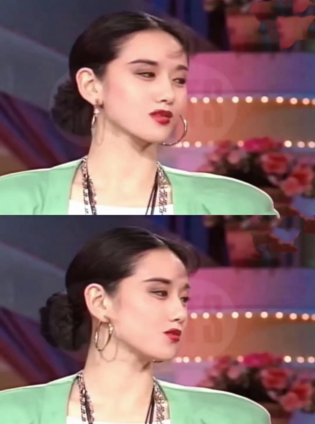 35岁的杨丽萍  当时受邀赴台演出期间录制综艺《综艺万花筒》 