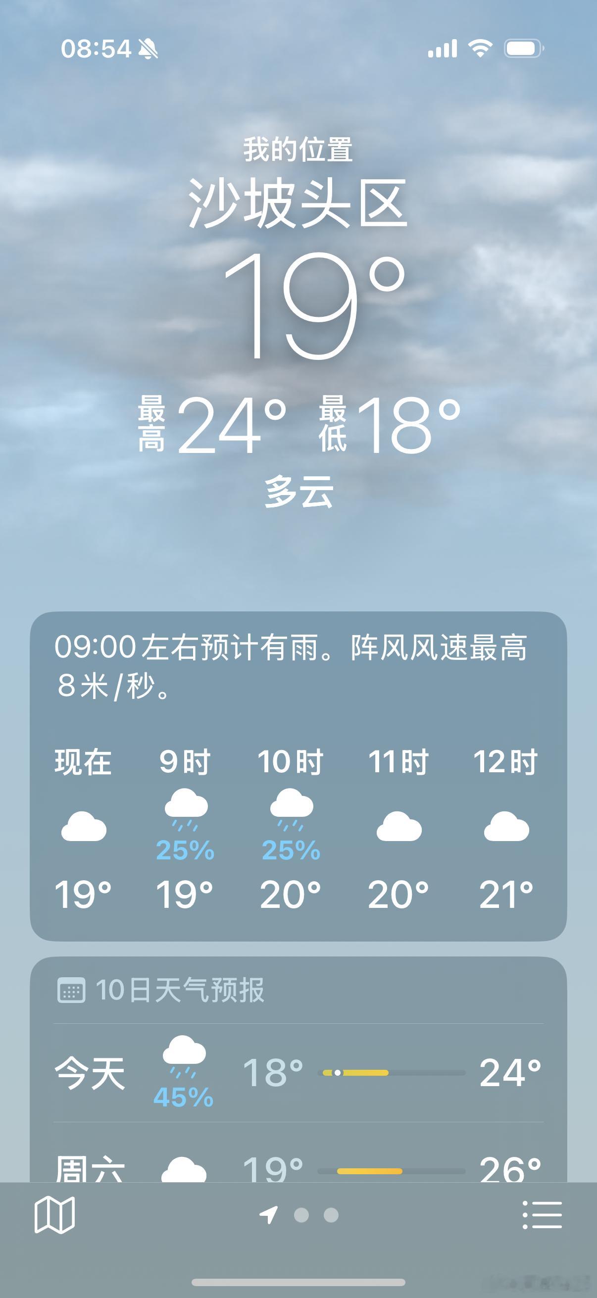 一觉醒来直接19度了，冷得打哆嗦  ​​​