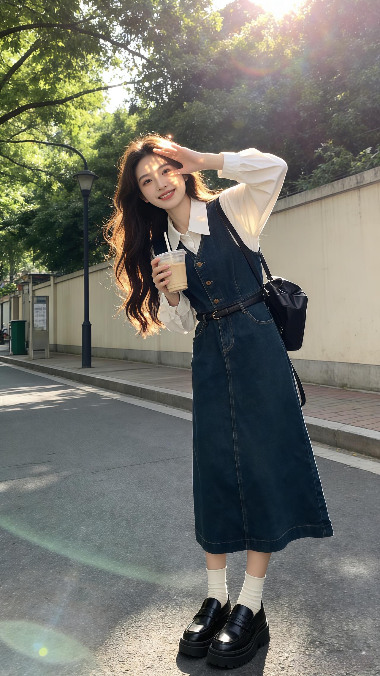 我的春日穿搭look 我的春日甜美ootd 甜妹穿搭随意拍 除了学习我还会穿搭 