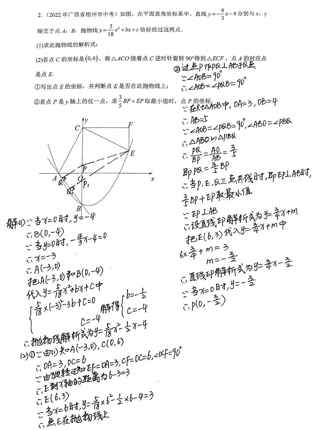 中考数学压轴题（1）—胡不归