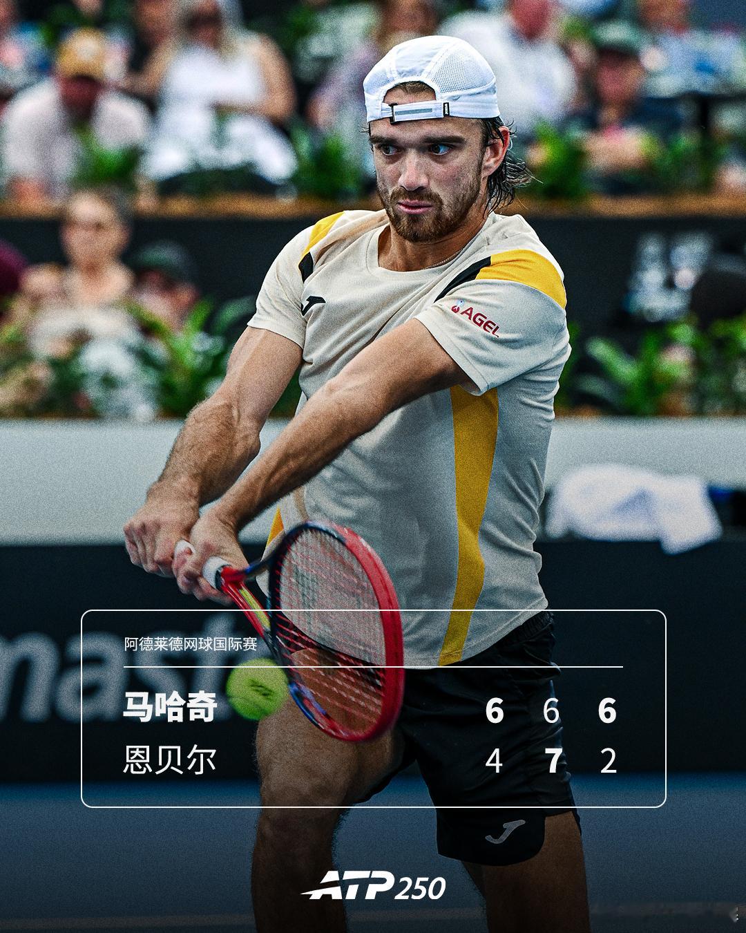 马哈奇斩获第二冠🏆ATP250 阿德莱德网球国际赛决赛，8号种子马哈奇以6-4
