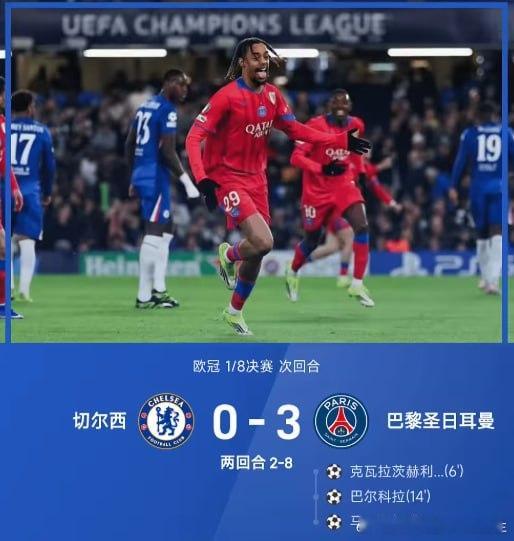开云体育馆【进八强！巴黎3-0总分8-2淘汰切尔西 萨尔送礼K77破门巴尔科拉建