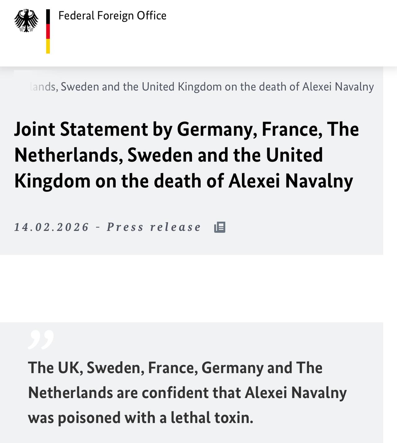 德国外交部和外交部长约翰·瓦德富尔于2月14日在X发帖表示，德国🇩🇪、法国?