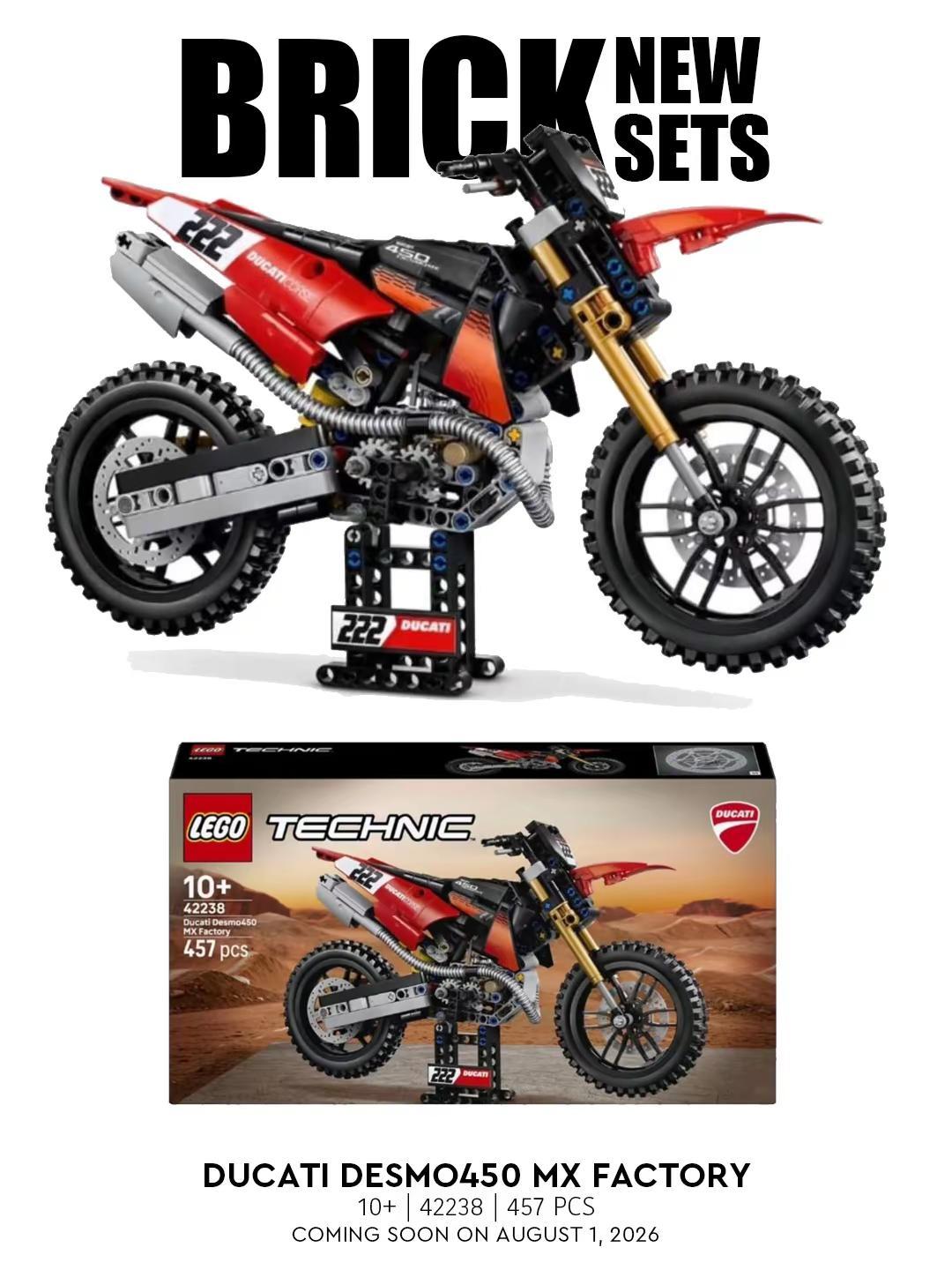 乐高科技系列新品杜卡迪DESMO450。乐高新品 乐高2026