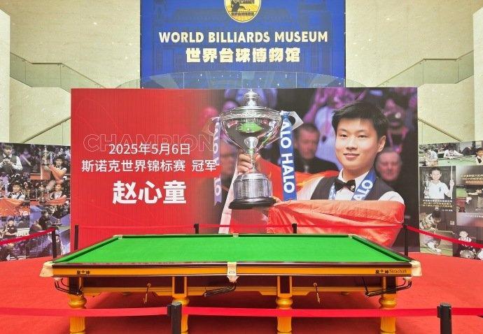 世锦赛夺冠球桌，正式陈列江西玉山世界台球博物馆。 ​​​