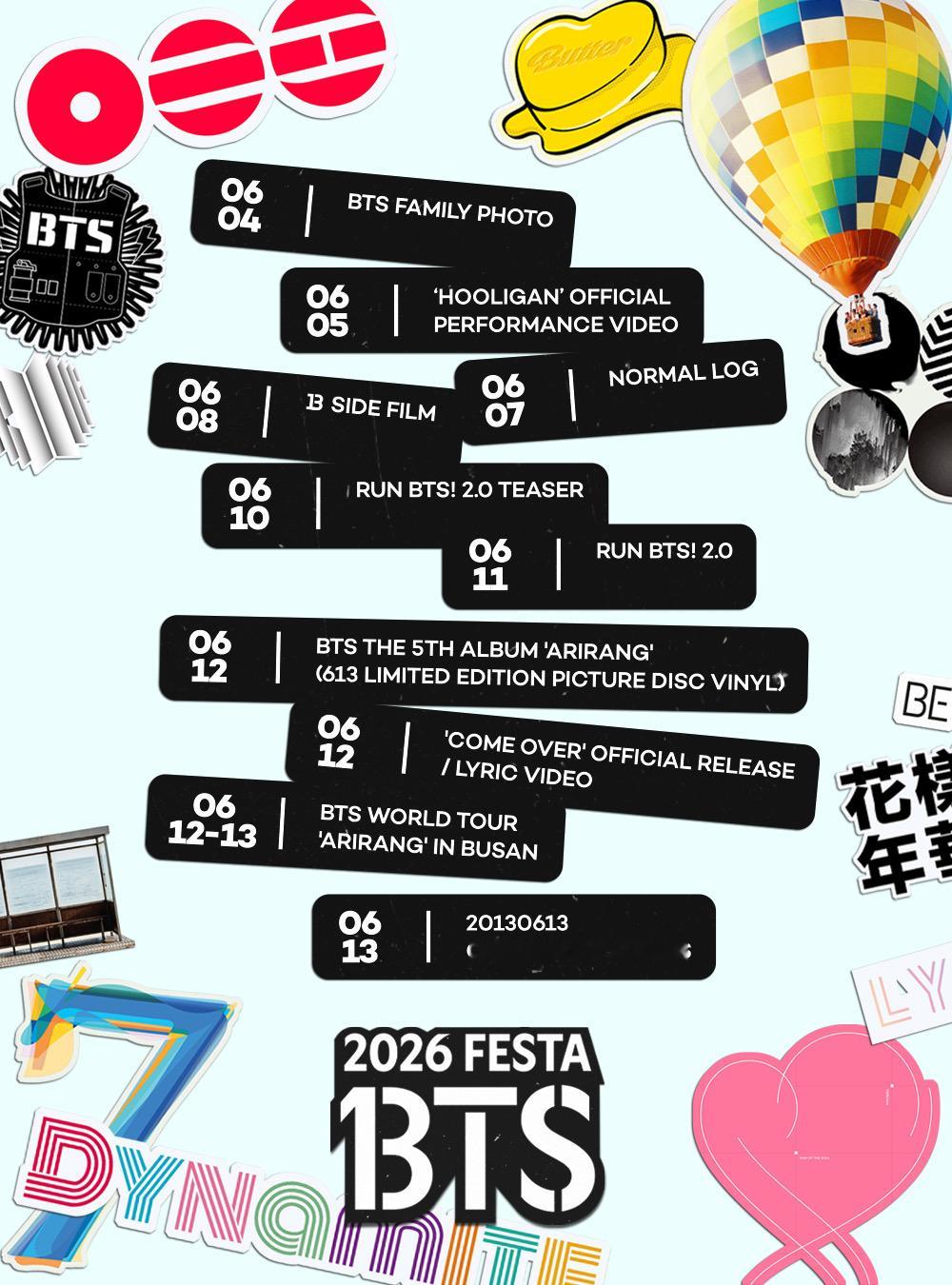 BTS 2026 FESTA 时间"Come Over" 6月12日发行 