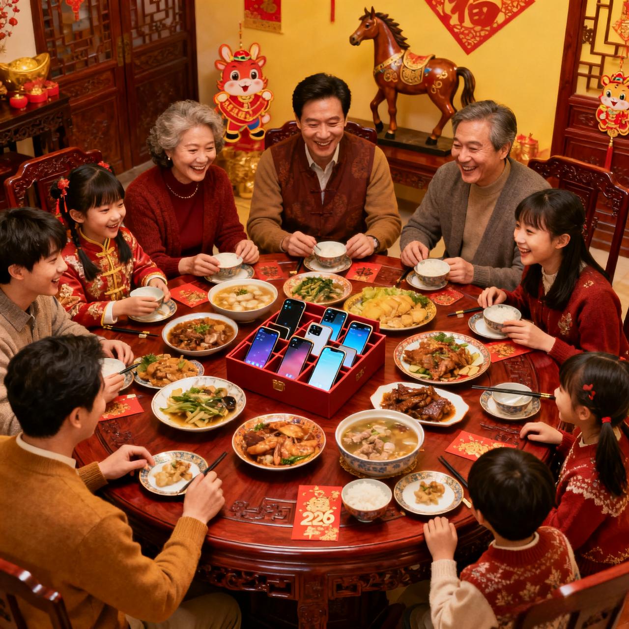 年味儿越来越淡，
其中还隐藏着，对健康的损耗！
团圆时刻，人人抱着手机、刷不停，