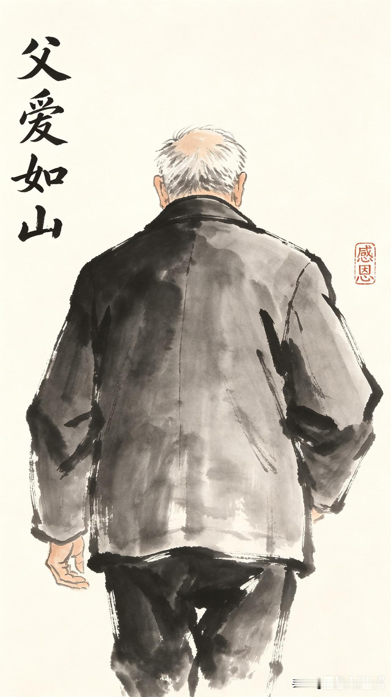 七律·感念严父
 
平生负重未辞艰，
脊背撑家作泰山。
暗把风霜凝鬓白，
悄将温