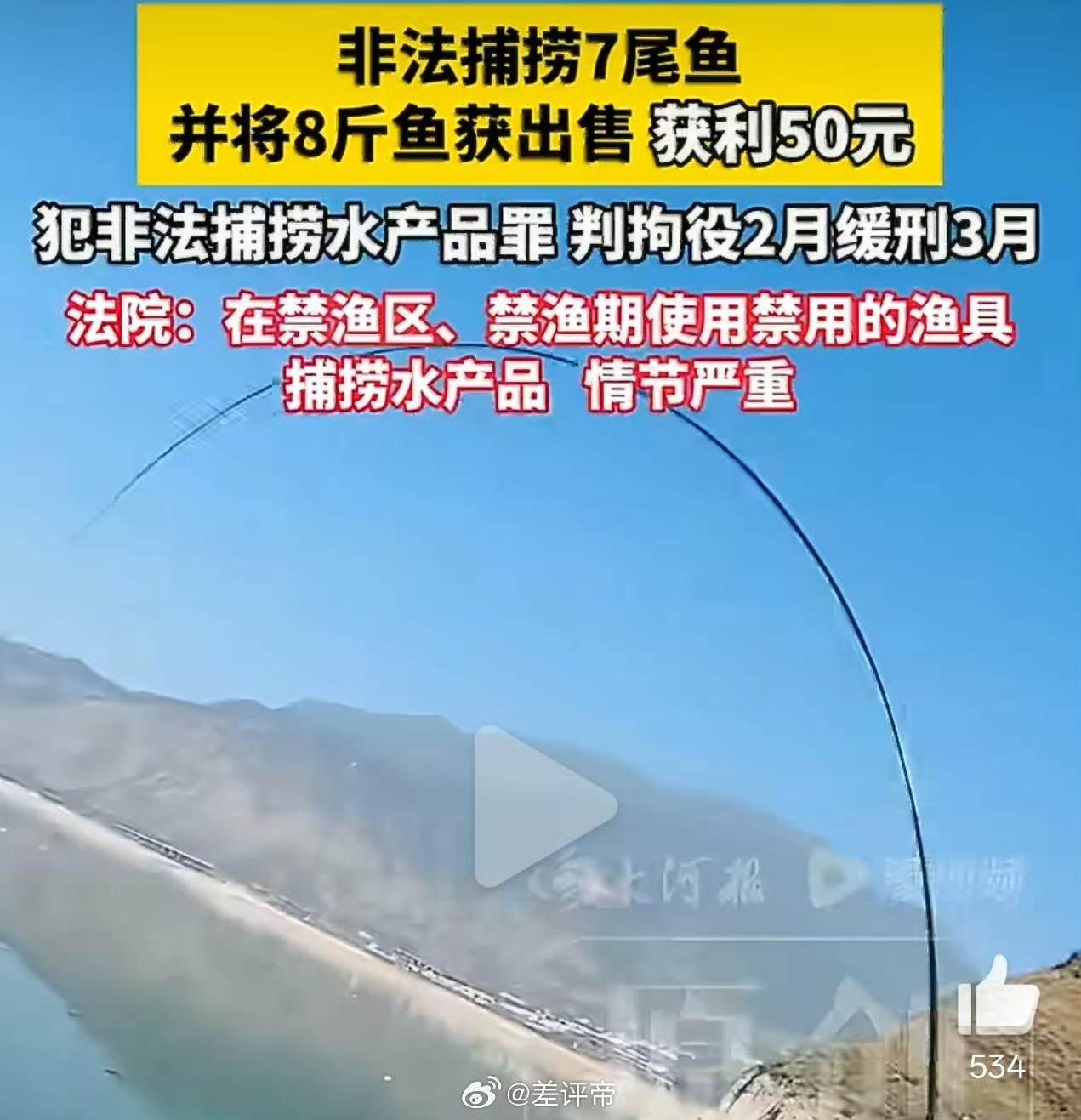 真是万万没想到，有人就钓了7条鱼，卖了50块钱，最后竟然被判刑了，这事给所有爱钓