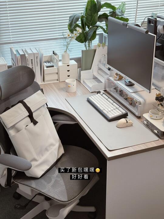 每天研究怎么把自己办公桌变好看😂