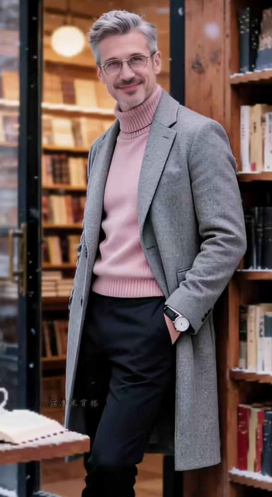 什么样的身材穿长款大衣才好看呢？看到模特这样穿搭很帅气，很有风度，很有男人的气度