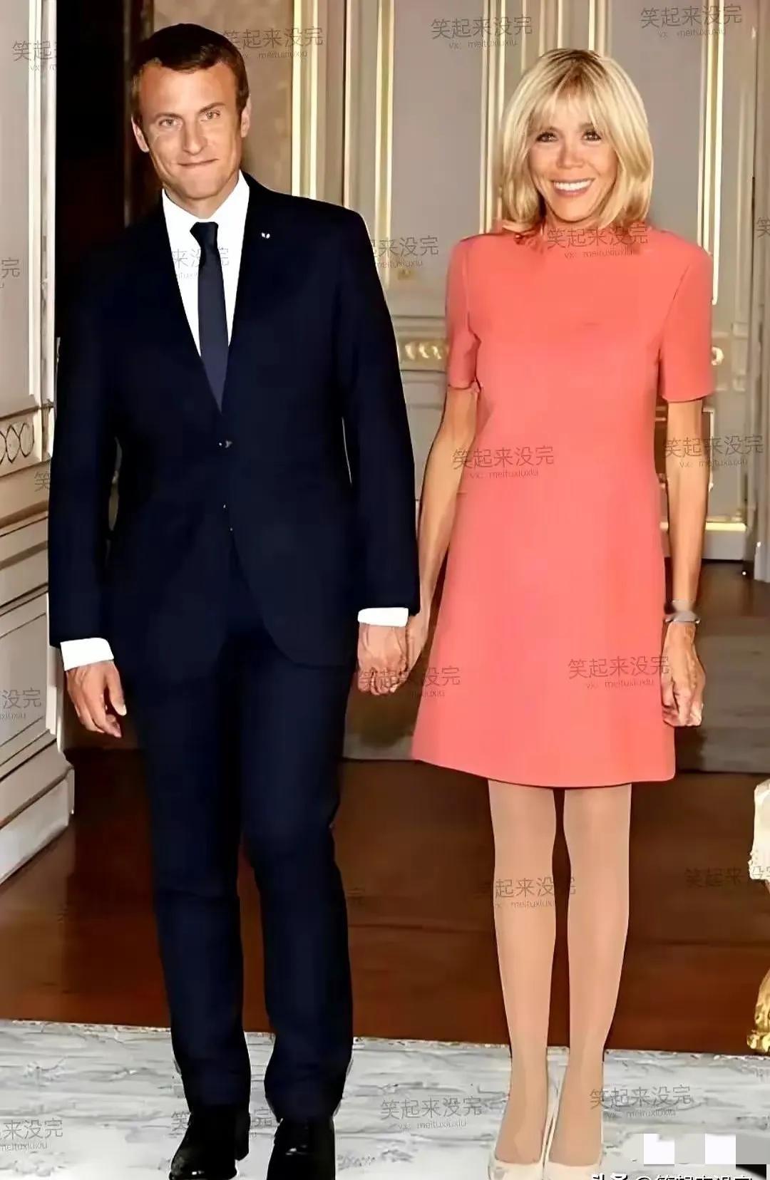 马克龙老婆属于总统夫人中，虽然与漂亮不沾边，但气质这一块没人能比。
身材最苗条的