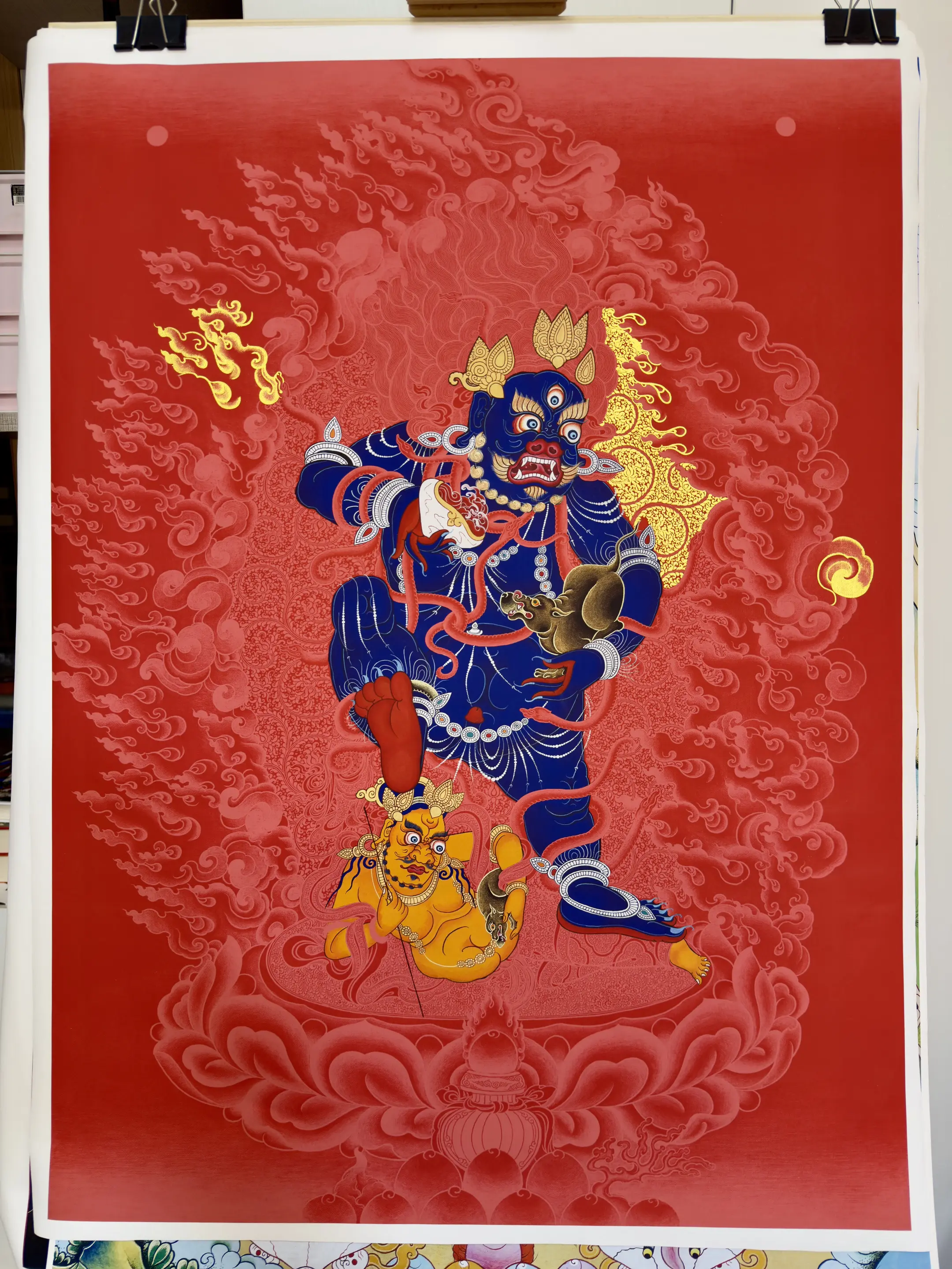 非遗唐卡 唐卡绘画 唐卡艺术之美 描金 画稿