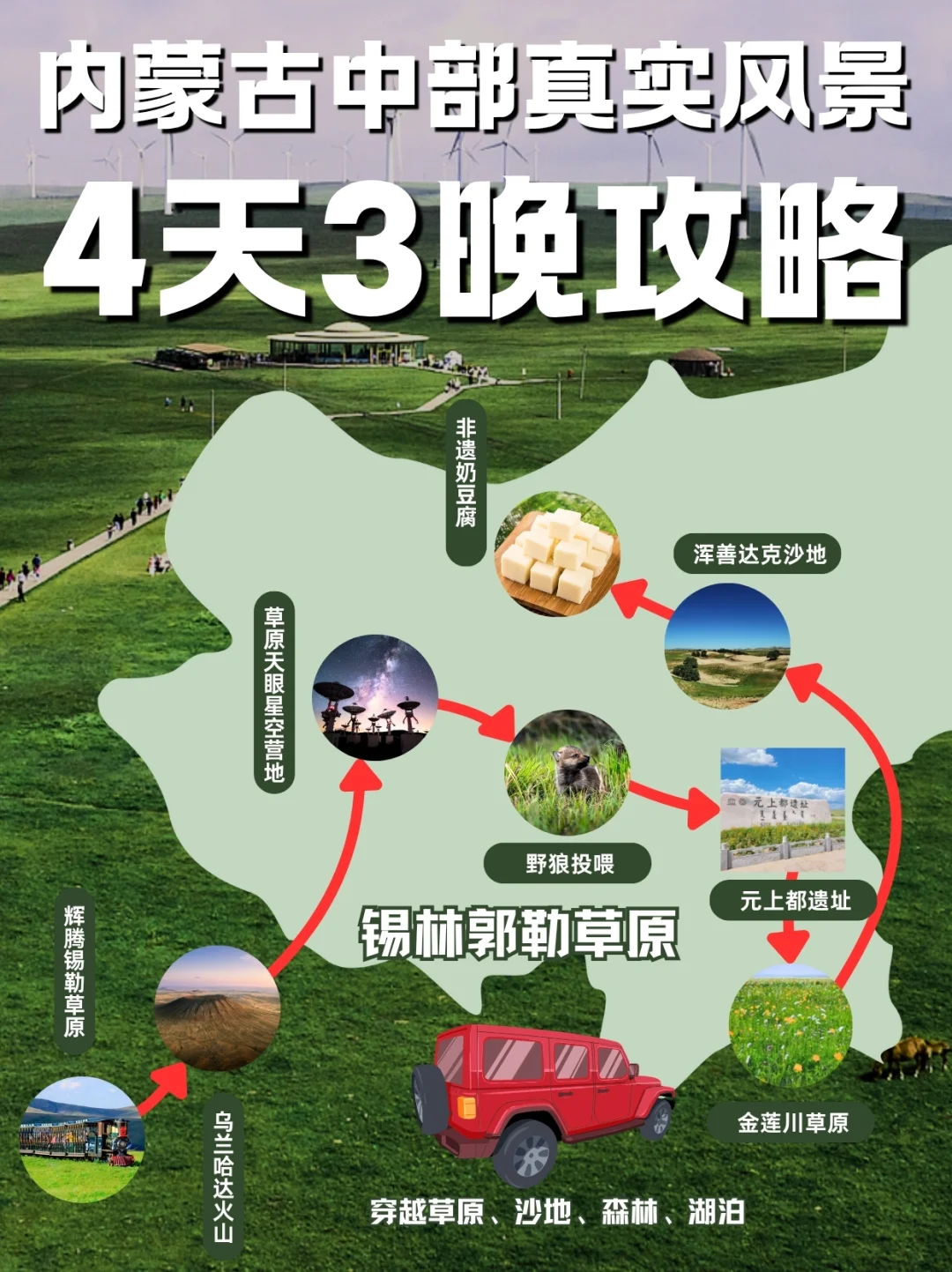 内蒙古4天3晚游|🚗乌兰察布+锡林郭勒攻略
