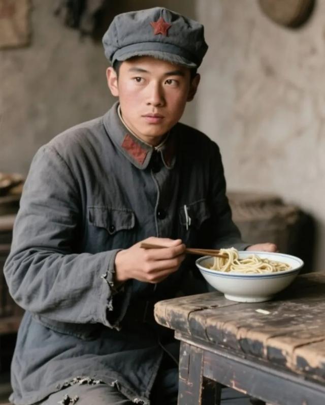 1937年，一老乡给西路军电台台长耿锡祥做了一碗面条。耿锡祥狼吞虎咽时无意中一抬
