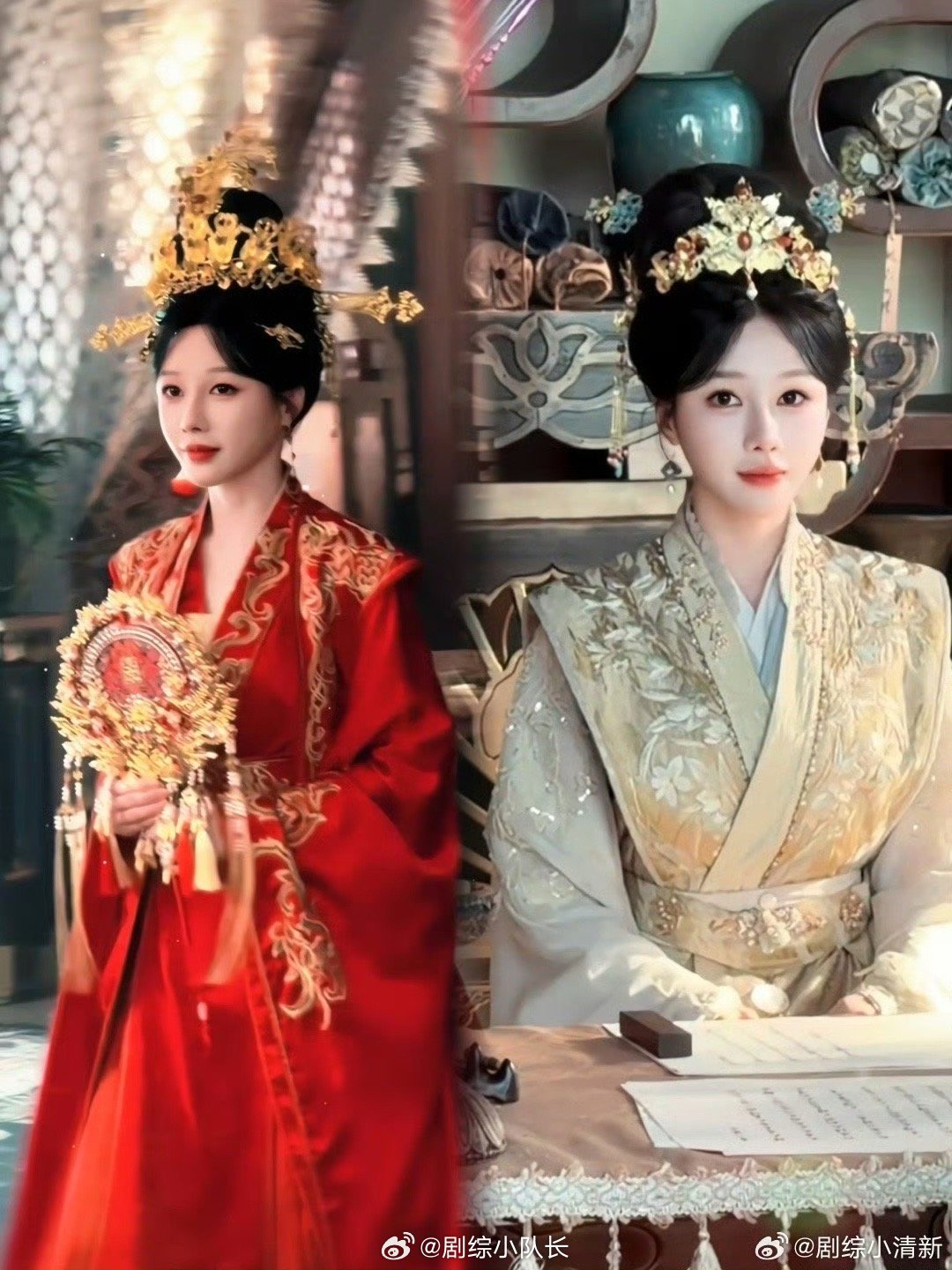 比长剧还卷的短剧女主妆造来了 温果希新剧的造型确实让人惊艳，发饰纹样精致，衣料刺