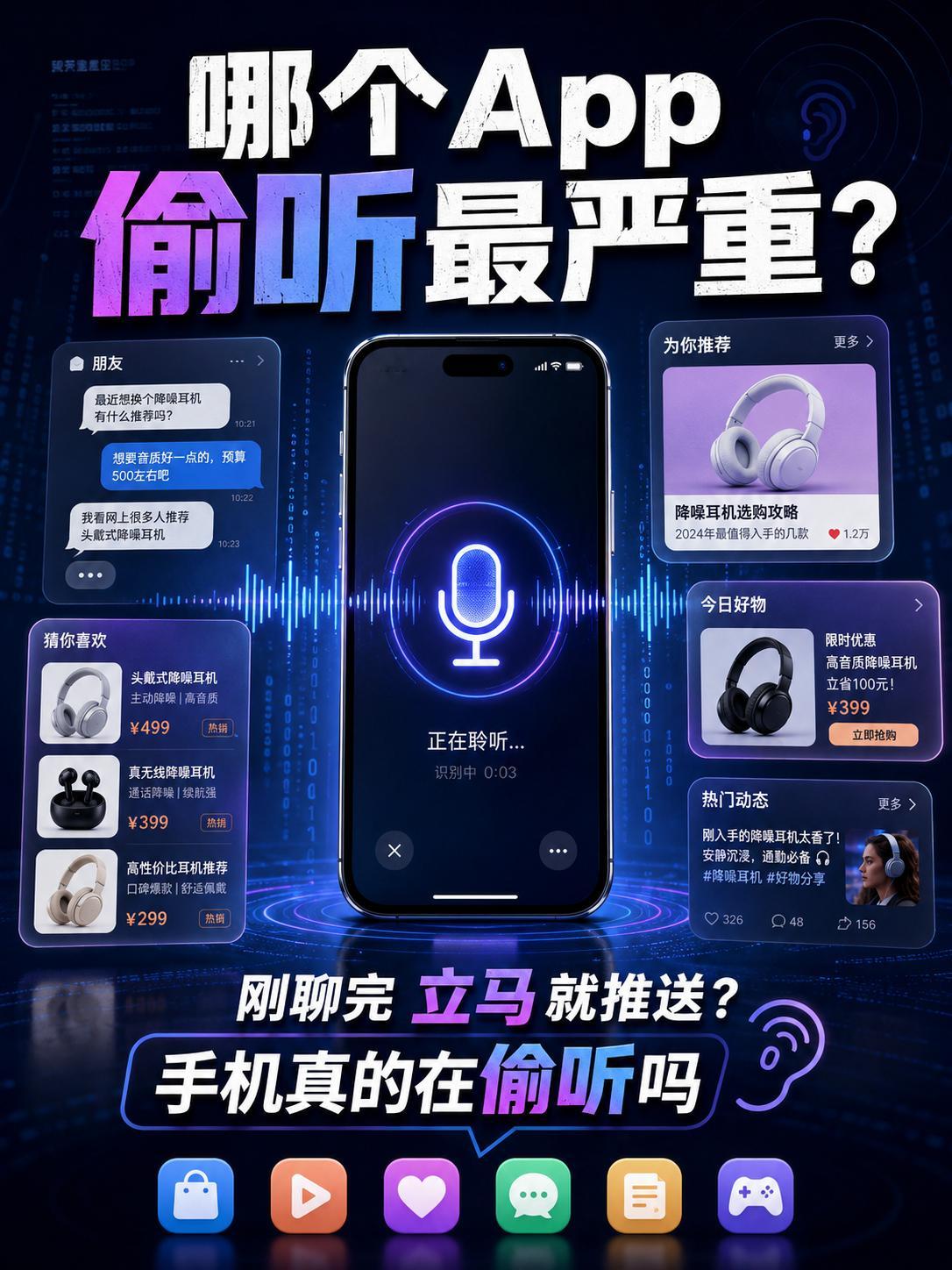 经常发生刚聊完想买什么，下一秒App就精准推送，这种感觉确实有点头皮发麻 但手机