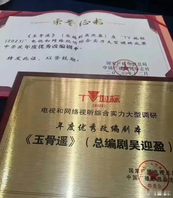 没想到《玉骨遥》这么牛，这可是中国广播电视总局颁发的 ​ ​​​