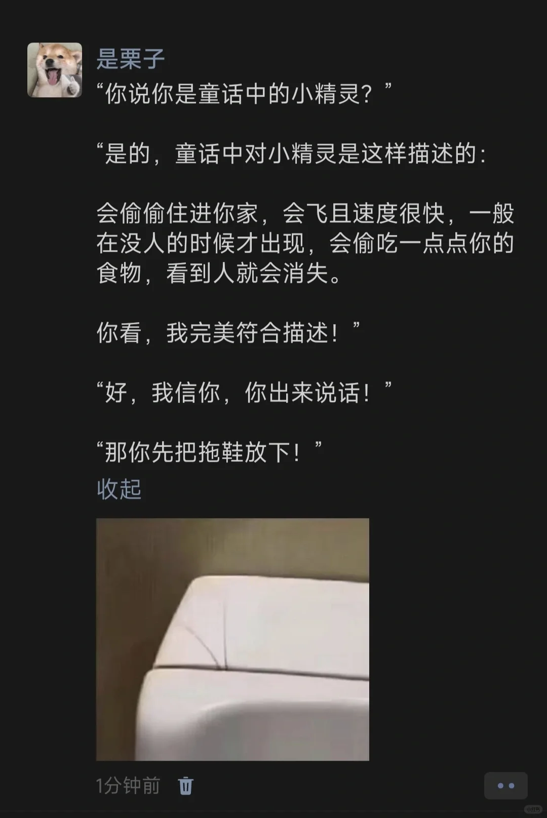 “你说你是童话中的小精灵？”