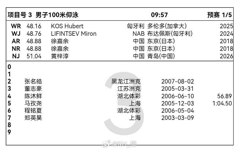 冬至和郑英昊两名蛙泳好手携手勇闯仰泳[酷] ​​​