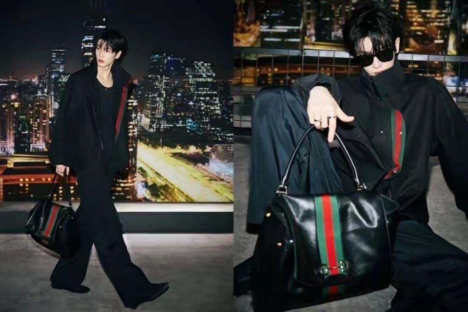 张凌赫gucci大秀登美趋第一GUCCI 纽约大秀现场，张凌赫一亮相就成了全场焦